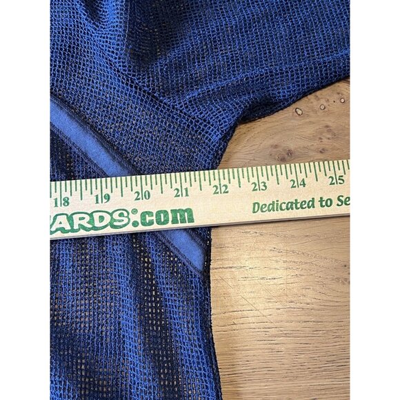 Picadilly‎ Size Large Blue Open Weave Mesh Cover Up Zip Beach Vacation Travel - Picture 5 of 11